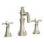 Weymouth Brushed Nickel 2 Handle High Arc Bathroom Faucet w/ M-pact Wall Mount Valve And Drain, TS42114BN-9000-L