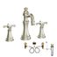 Weymouth Brushed Nickel 2 Handle High Arc Bathroom Faucet w/ M-pact Wall Mount Valve And Drain, TS42114BN-9000-L