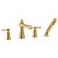 Flara 2 Handle High Arc Roman Tub Faucet, w/ Hand Shower (Brushed Gold), TS928BG