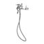 Spray Assembly, 8" Wall Mount Base Faucet, VB Outlet, Angled Spray Valve, 68" Flex SS Hose (Polished Chrome), B-0167
