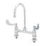 8" Deck Mount Pantry Faucet, 1/2" NPT Male Inlets, Swivel Gooseneck, Aerator, 4" Wrist Handles (Polished Chrome), B-0327