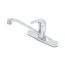 Single Lever Faucet, 9" Spout, Swivel Base, Flex Supplies, 10" Deckplate (Polished Chrome), B-2731