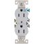 Residential Grade Tamper & Weather-Resistant Duplex Receptacle, 15A, 2P, 3W, NEMA  5-15R, Side & Push Wire - White (125V)