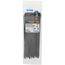 11" Nylon Cable Tie w/ Stainless Steel Lock, 29 lbs. Tensile - Pack of 100 (UV Black)