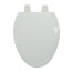 White Elongated Wood Toilet Seat
