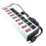 8 Outlet White Deluxe Control Power Strip, Lighted Switch, Snap-On Mount, 13" Length (6 ft. Cord)