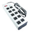 10 Outlet Grey Power Strip, Lighted Switch, Snap-On Mount, 13" Length (15 ft. Cord)