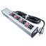 4 Outlet Grey Deluxe Control Power Strip, Lighted Switch, Snap-On Mount, 13" Length (15 ft. Cord)