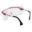 Astrospec 3000 (OTG) Anti-Fog & Scratch-Resistant Safety Glasses, Polycarbonate, Clear Lenses, Full-Framed, Red/White/Blue Frame