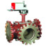 4" 3-Way Flange Actuated Control Ball Valve, Non-Spring Return Modulating (327 Cv)