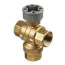 1/2" 3 Way Brass Threaded Low Profile Control Ball Valve for MVN Actuator (1 Cv)