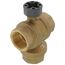 1-1/4" 3 Way Brass Threaded Control Ball Valve for MVN Actuator (34 Cv)