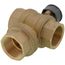 1-1/4" 3 Way Brass Threaded Control Ball Valve for MVN Actuator (34 Cv)