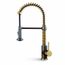 Edison Single Handle Pull-Down Sprayer Kitchen Faucet (Matte Brushed Gold/Matte Black), VG02001MGMB
