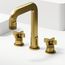 Wythe Two Handle Widespread Bathroom Faucet, Cross-Shaped Handles (Matte Brushed Gold), VG01302MG