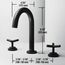 Jewel Two Handle Widespread Bathroom Faucet w/ Cross Handles (Matte Black), VG01308MB