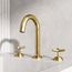 Jewel Two Handle Widespread Bathroom Faucet w/ Cross Handles (Matte Brushed Gold), VG01308MG