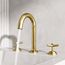 Jewel Two Handle Widespread Bathroom Faucet w/ Cross Handles (Matte Brushed Gold), VG01308MG