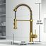 Edison Single Handle Pull-Down Sprayer Kitchen Faucet (Matte Brushed Gold), VG02001MG
