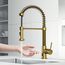 Edison Single Handle Pull-Down Sprayer Kitchen Faucet w/ Touchless Sensor (Matte Brushed Gold), VG02001MGS