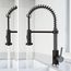 Edison Single Handle Pull-Down Sprayer Kitchen Faucet (Stainless Steel/Matte Black), VG02001STMB