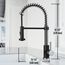 Edison Single Handle Pull-Down Sprayer Kitchen Faucet (Stainless Steel/Matte Black), VG02001STMB