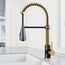 Brant Single Handle Pull-Down Sprayer Kitchen Faucet (Matte Brushed Gold/Matte Black), VG02003MGMB