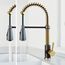 Brant Single Handle Pull-Down Sprayer Kitchen Faucet (Matte Brushed Gold/Matte Black), VG02003MGMB