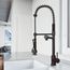 Zurich Single Handle Pull-Down Sprayer Kitchen Faucet (Matte Black), VG02007MB