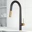 Greenwich Single Handle Pull-Down Sprayer Kitchen Faucet (Matte Black/Matte Brushed Gold), VG02029MBMGB