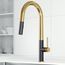 Greenwich Single Handle Pull-Down Sprayer Kitchen Faucet (Matte Brushed Gold/Matte Black), VG02029MBMGG