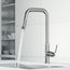 Hart Angular Single Handle Pull-Down Spout Kitchen Faucet (Stainless Steel), VG02036ST