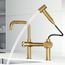 Cass Single Handle Bridge Kitchen Faucet with Side Sprayer (Matte Brushed Gold), VG02050MG