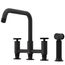 Cass Two-Handle Widespread Bridge Kitchen Faucet w/ Side Sprayer (Matte Black), VG02051MB