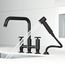 Cass Two-Handle Widespread Bridge Kitchen Faucet w/ Side Sprayer (Matte Black), VG02051MB