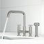 Cass Two-Handle Widespread Bridge Kitchen Faucet w/ Side Sprayer (Stainless Steel), VG02051ST