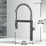 Edison Pro Single Handle Pull-Down Kitchen Faucet (Stainless Steel/Matte Black), VG02052STMB