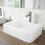Petunia Matte Stone 23" x 16" x 6" Rectangular Vessel Bathroom Sink (Modern White)