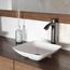 Hyacinth Matte Stone 14" x 14" x 4" Square Vessel Bathroom Sink (Modern White)