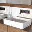 Magnolia Matte Stone 21" x 14" x 5" Rectangular Vessel Bathroom Sink (Modern White)