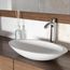 Wisteria Matte Stone 23" x 14" x 4" Oval Vessel Bathroom Sink (Modern White)