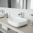 Peony Matte Stone 20" x 15" x 5" Vessel Bathroom Sink (Modern White)