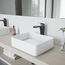 Jasmine Matte Stone 18" x 15" x 5" Rectangular Vessel Bathroom Sink (Modern White)