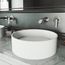 Anvil Matte Stone 16" x 16" x 5" Round Vessel Bathroom Sink (Modern White)