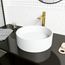 Montauk Matte Stone 15" x 15" x 5" Round Vessel Bathroom Sink (Modern White)