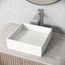 Montauk Matte Stone 15" x 15" x 5" Square Vessel Bathroom Sink (Modern White)