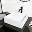 Montauk Matte Stone 15" x 15" x 5" Square Vessel Bathroom Sink (Modern White)