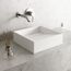 Starr Matte Stone 15" x 15" x 5" Square Vessel Bathroom Sink (Modern White)