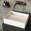 Montauk Matte Stone 18" x 13" x 5" Rectangular Vessel Bathroom Sink (Modern White)