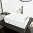 Starr Matte Stone 17" x 13" x 5" Rectangular Vessel Bathroom Sink (Modern White)